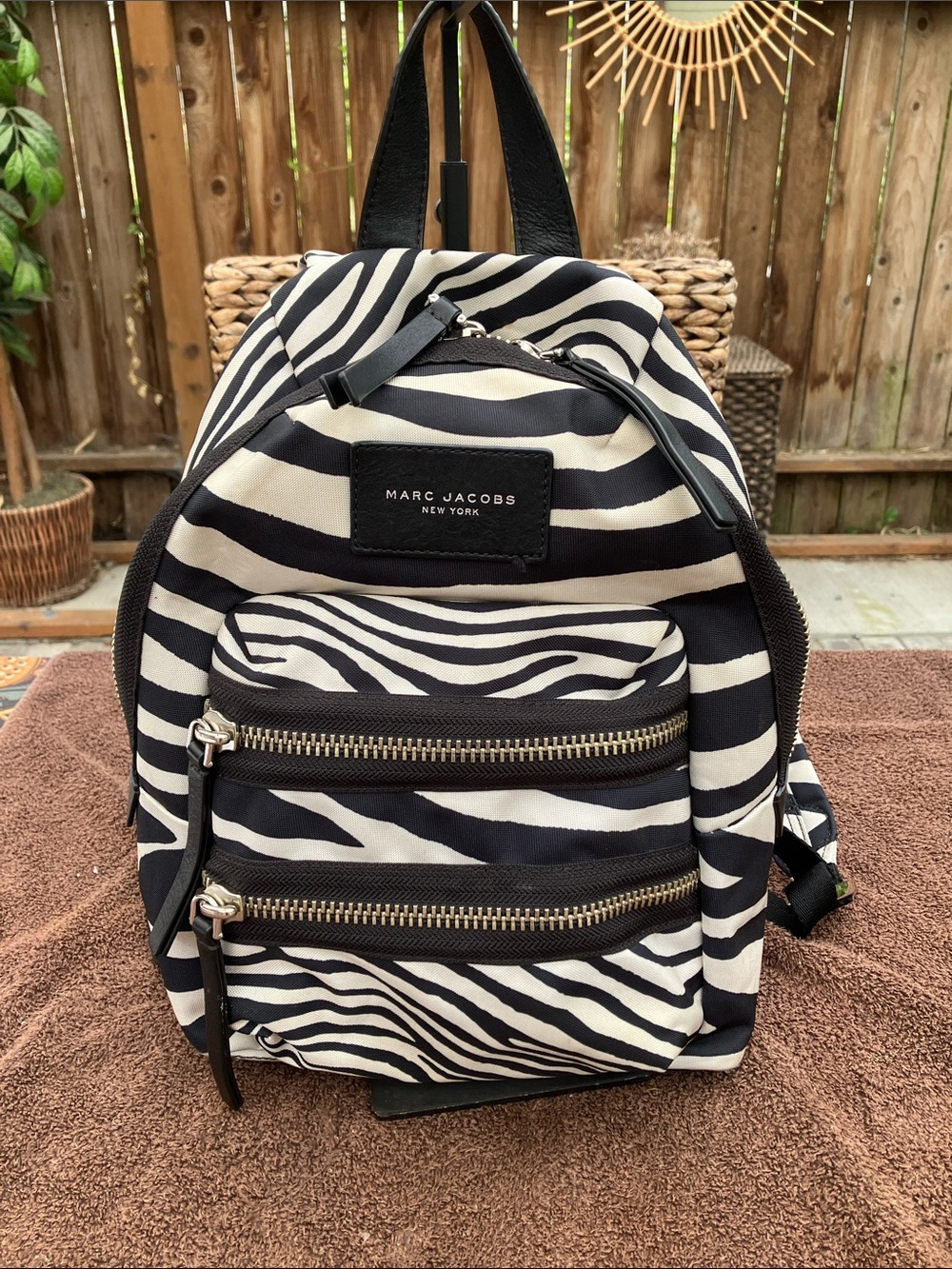 Marc Jacobs Zebra Print Biker Backpack